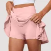 jupe de yoga imprimée pour femme, short athlétique, taille haute légère, poches, simple, sport