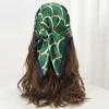 foulard carré en satin de soie imprimé de luxe pour femmes, châle hijab, ruban pour cheveux, bandeau enveloppant, bandana, nouvelle collection 2023