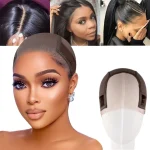Bonnet de perruque invisible en dentelle respirante, capuchon en maille réglable antidérapant, conception de boucle d&rsquo;oreille double C, adapté au port de perruque uniquement pour femmes