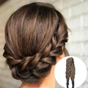 Bandes de sauna tressées synthétiques pour femmes, bande élastique torsadée, ceinture réglable, tressage, accessoires pour cheveux, postiche tressée