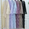eid femmes abaya musulman cardigan robe perles fleur jalabiya ramadan robes largos islam arabe longue robe maroc caftan 2026