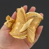 ensemble de bijoux exquis pour mariée, bracelet manchette et bague plaqués or, arabie saoudite, ensemble de bagues pour banquet