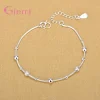 bracelet élégant en argent sterling 925 véritable pour femmes et filles, avec petite perle porte bonheur, accessoire de bijoux pour danser
