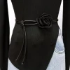 corde de taille florale bohème pour femmes, robe fine, jupe, manteau, chaîne de taille, nœud, ceinture, décoration