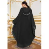 abaya marocain caftan dubaï robe maxi à capuche manches chauve souris farasha caftan femmes musulmanes africain ouvert kimono boubou robes de soirée