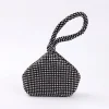 pochette de soirée élégante ornée de cristaux, trousse de maquillage compacte en soie douce pour femmes, cadeau de noël luxueux pour sa fête de vacances
