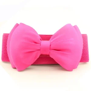 Ceinture élastique à taille large pour femmes, style coréen, mignonne et douce avec grand nœud, décoration de robe élégante et polyvalente