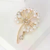 broches de pissenlit en strass pour femmes, broches de plantes en perles, sac à dos de fête de banquet, cadeaux, accessoires de bijoux