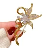 mode strass bauhinia fleur broches pour femmes vêtements manteau bijoux accessoires cadeaux