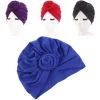femmes bandeau inde chapeau hijabs casquette dames turban bonnet couleur unie haut en coton noeud intérieur hijab casquettes africain torsion bandeau