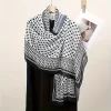 keffiyeh Écharpe en mousseline de soie imprimée pour dames musulmanes, hijab palestinien, haute qualité, nouveau, 185x70cm, 2024