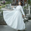 robe traditionnelle chinoise hanfu moderne pour femmes, kimonos mujer, style de la dynastie tang, hanbok cosplay, robe de princesse féerique, costume blanc