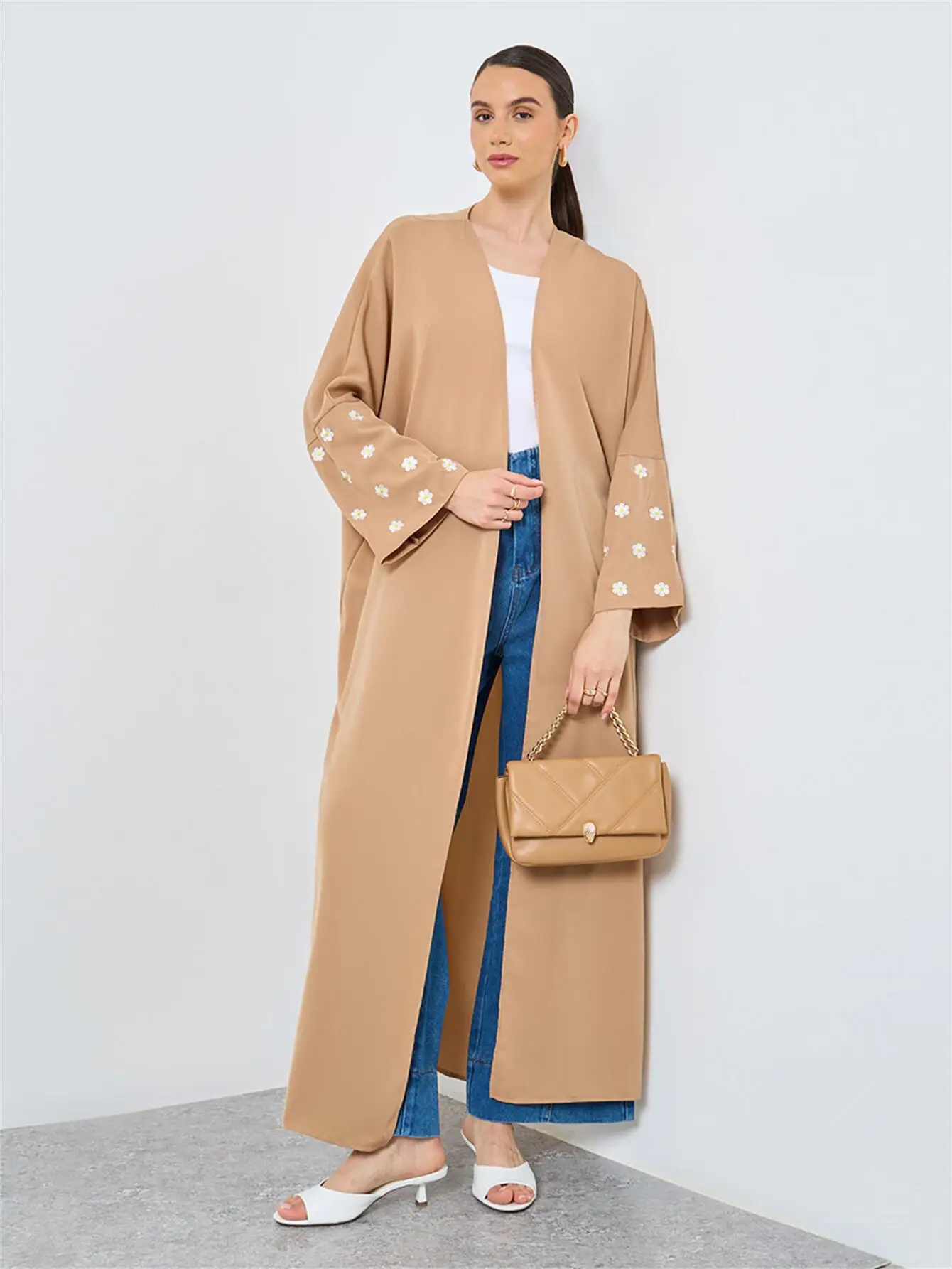 moyen orient lâche abaya femmes musulmanes à manches longues broderie abayas caftans jilbabs islamique maxi robes vêtements ethniques