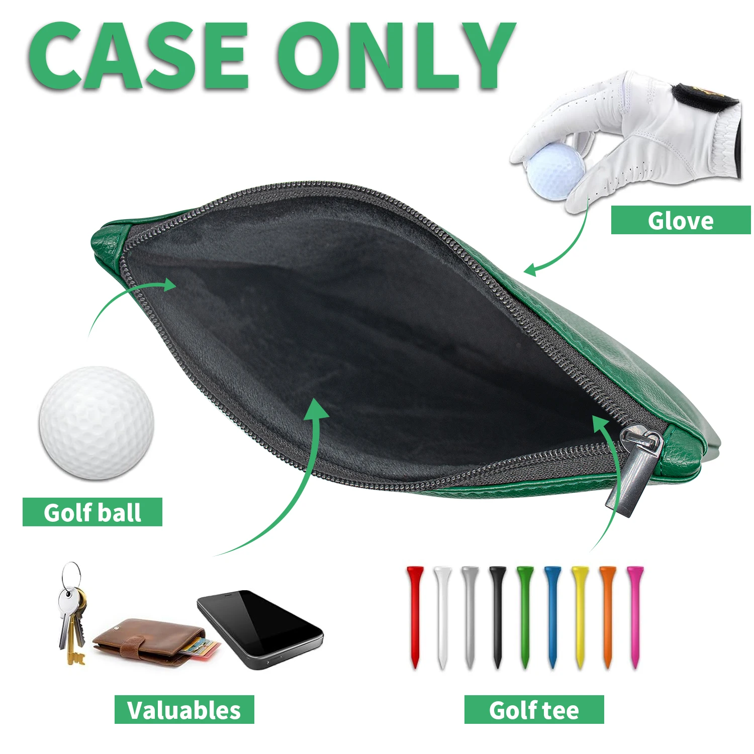 pochette de golf décontractée mode pochette brodée pu étanche grande capacité enveloppe pochette accessoires de golf motif diable