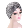 Turban indien pour femmes musulmanes, bonnet hijab perlé brillant, bonnet chimio contre le cancer, perte de cheveux, écharpe de sauna, bonnets à la mode, nouveau