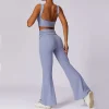 ensemble de vêtements de yoga pour femmes, leggings taille haute et haut, survêtement de gym, tenues d'entraînement de fitness push up, vêtements de sport, 2 pièces