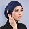 bonnet sous cou modal avec trou d'oreille hijab écharpe intérieure musulmane bandanas sous écharpe turban bonnets bonnet bandage tête enveloppement turbante mujer