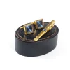 boutons de manchette en métal de couleur or de luxe, ensemble de pinces à cravate pour hommes, cadeau d'invité de mariage, manchettes bleues, pinces à cravate, bijoux de mariage en cuivre
