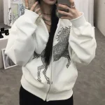 Veste à capuche zippée pour femmes, veste décontractée à manches longues avec capuche en fourrure pour un usage quotidien, Streetwear pour activités de plein air