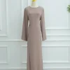 femmes musulmanes arabe dubaï abaya solide cordon longue robe modeste ramadan caftan robe femme musulmane islam vêtements kebaya