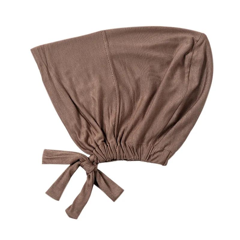 femmes hijab sous capuchon islamique musulman respirant réglable sous hijab casquette intérieure sous écharpe chapeau turban avec fermeture à nouer au dos