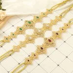 Ceinture Caftan marocain pour femmes, Robe de mariée, couleur or, chaîne de ventre, Bijoux, Robe arabe, cadeau de mariée, longueur réglable