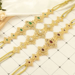 Ceinture Caftan marocain pour femmes, Robe de mariée, couleur or, chaîne de ventre, Bijoux, Robe arabe, cadeau de mariée, longueur réglable