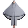 2 pièces femmes musulmanes couleur unie dentelle longue hijabs abaya cheville longueur arabe dame modeste jupes tube prière ramadan eid vêtement robe