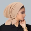 chapeaux hijab froissés pour femmes et filles, turban pour ramadan, enveloppes de tête à longue queue, chapeaux musulmans élastiques, casquette de chimio respirante pour femmes et filles, 2025