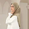 Élégant brodé dentelle style ethnique écharpe longue bandana hijab écharpe malaisienne mince enveloppes châle femme