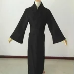 Robe Kimono noire classique pour hommes, vêtements de samouraï, Cosplay traditionnel japonais Yukata, pyjama pour la maison, peignoir
