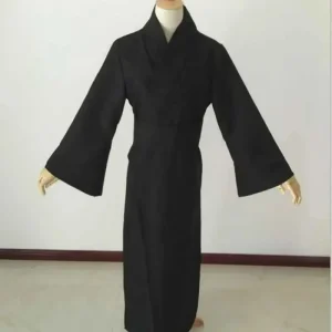Robe Kimono noire classique pour hommes, vêtements de samouraï, Cosplay traditionnel japonais Yukata, pyjama pour la maison, peignoir