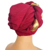 turban africain, coiffure pour femmes, chapeau plissé, accessoires pour cheveux, hijab musulman enveloppé arabe