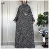 Abayas musulmanes pour femmes, prière du Ramadan, Maxi dubaï, turquie, Robe en coton, florale, ample, africaine, Turban attaché, dernière collection 2024