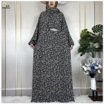Abayas musulmanes pour femmes, prière du Ramadan, Maxi dubaï, turquie, Robe en coton, florale, ample, africaine, Turban attaché, dernière collection 2024