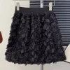 jupe courte tridimensionnelle à fleurs de roses pour femmes, couleur unie, douce, taille haute, élégante, 2025