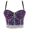 Strass diamant paillettes débardeur femmes scène fête Shaper Camis soutien-gorge chemise femme vêtements Punk Corset dames culture hauts y2k Blusa