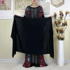 nouveau tissu de coton abayas musulman pour femmes dresse avec grande écharpe 2025 été abaya manches chauve souris robe ample femme islam vêtements