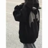 sweat à capuche diable pour femmes et hommes, style foncé, vintage, harajuku, fermeture éclair, hip hop, streetwear, y2k, esthétique, cardigan grunge