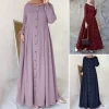 femmes musulmanes dubaï abaya turquie hijab robe turquie automne à manches longues boutons vers le bas robe d'été islam vêtements abayas maxi robes
