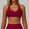 Femmes Yoga soutien-gorge antichoc haut court Push Up Sport soutien-gorge respirant Sport soutien-gorge haut de fitness gymnase Sexy licou sous-vêtements d&rsquo;entraînement rembourré