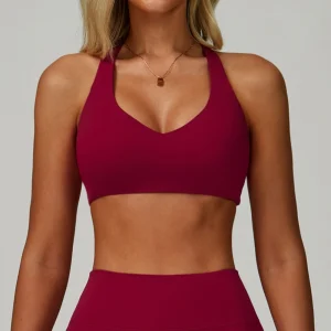 Femmes Yoga soutien-gorge antichoc haut court Push Up Sport soutien-gorge respirant Sport soutien-gorge haut de fitness gymnase Sexy licou sous-vêtements d&rsquo;entraînement rembourré