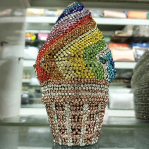 Pochette de jour pour femme, petit sac à main pour fête de mariage, soirée, sac à main pour femme, portefeuille pour patients, crème glacée, gemmes