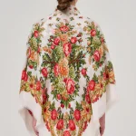 Foulard carré de Style ethnique de 140CM avec glands pour femmes, châle en sergé imprimé Floral russe, écharpe Hijab d&rsquo;hiver