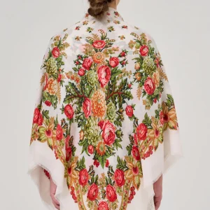 Foulard carré de Style ethnique de 140CM avec glands pour femmes, châle en sergé imprimé Floral russe, écharpe Hijab d&rsquo;hiver