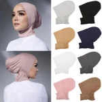 Casquette intérieure musulmane Hijab pour femmes, sous-écharpe solide, Turban, chapeau islamique musulman, prêt à porter, couvre-chef