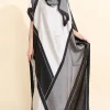 abayas à imprimé musulman pour femmes, manches courtes, imitation injsatin, robe longue, robes islamiques avec hijabs, luxe doux