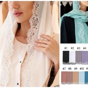 Écharpe Hijab en Mousseline de Soie pour Femme Musulmane, Long Châle, Bandeau de Sauna Solide, Turban Islamique