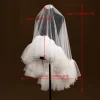 voile de mariage court 2 couches voiles de mariée couverture visage fard à joues longueur du coude voile magnifique accessoires de cheveux de mariage halloween v183