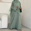 uni 2025 vêtements pour femmes musulmanes nida broderie abaya dubaï cardigan modeste abaya robes pour femmes avec hjiab assorti